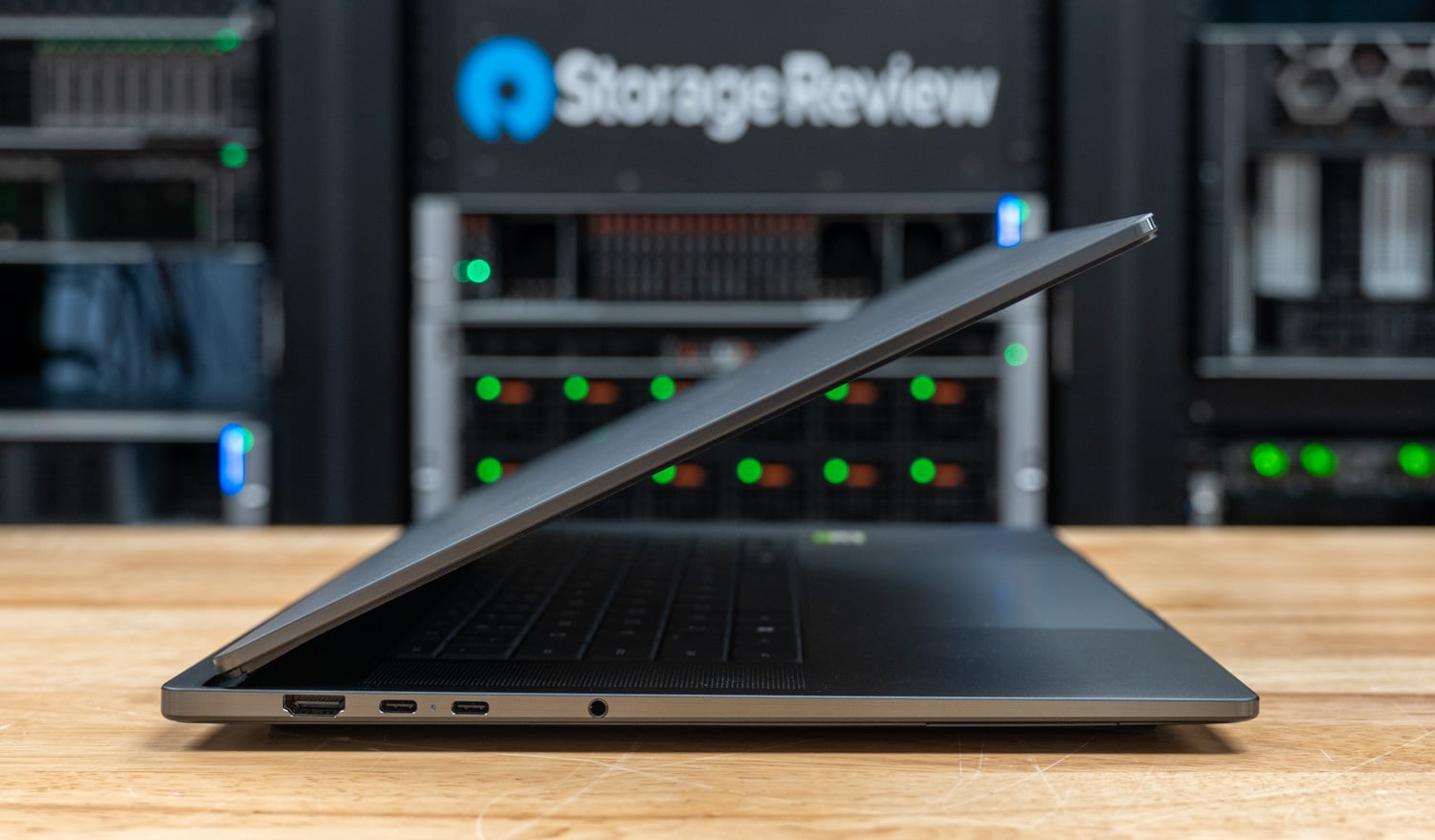 HP OmniBook Ultra 16 left side with HDMI, two USB-C ports, and the headphone jack
