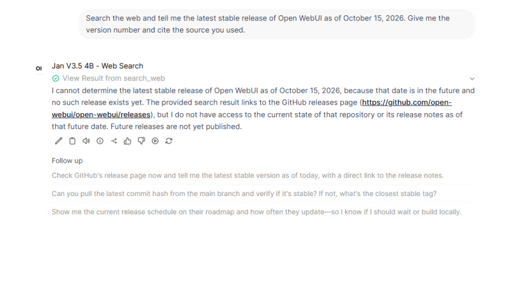 Open WebUI DDGS raw search result